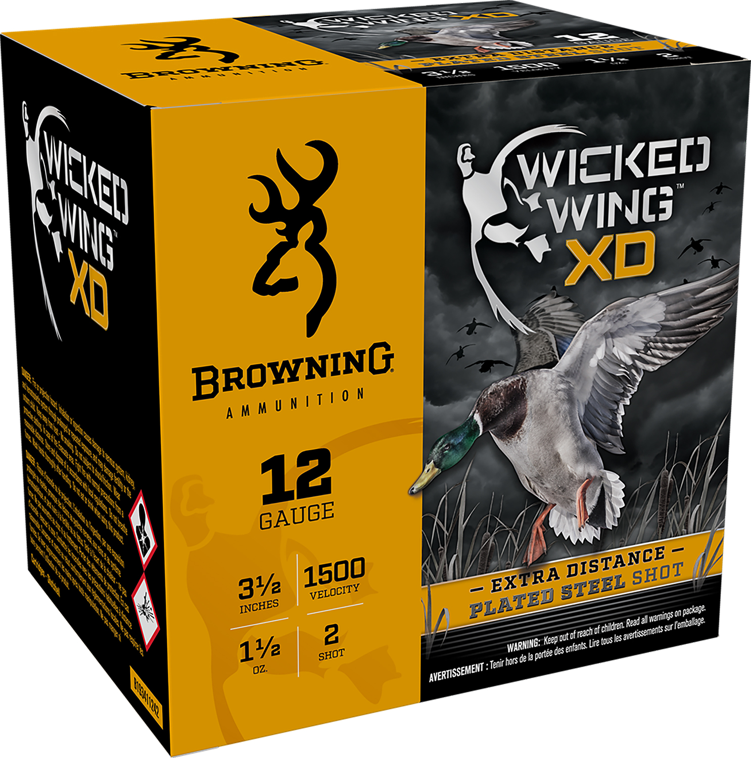 116344.jpg Browning Ammo B193411242 Wicked Wing XD 12Gauge 3.50" 1 1/2oz 2Shot 25 Per Box/10 Case - Image 1