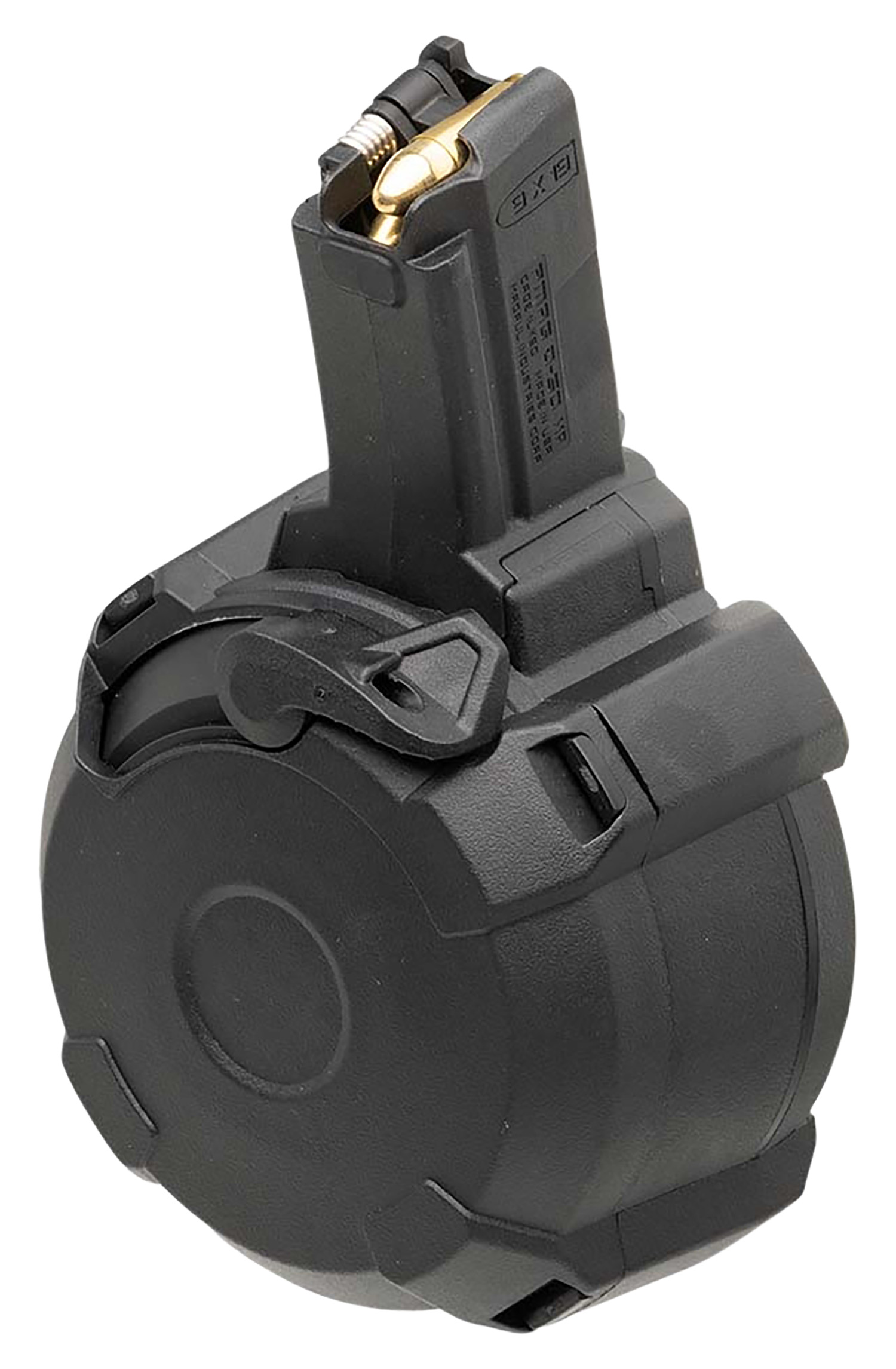 133214.jpg Magpul MAG1181-BLK PMAG Black Drum 50rd 9mm Luger for H&K MP5/94 - Image 1