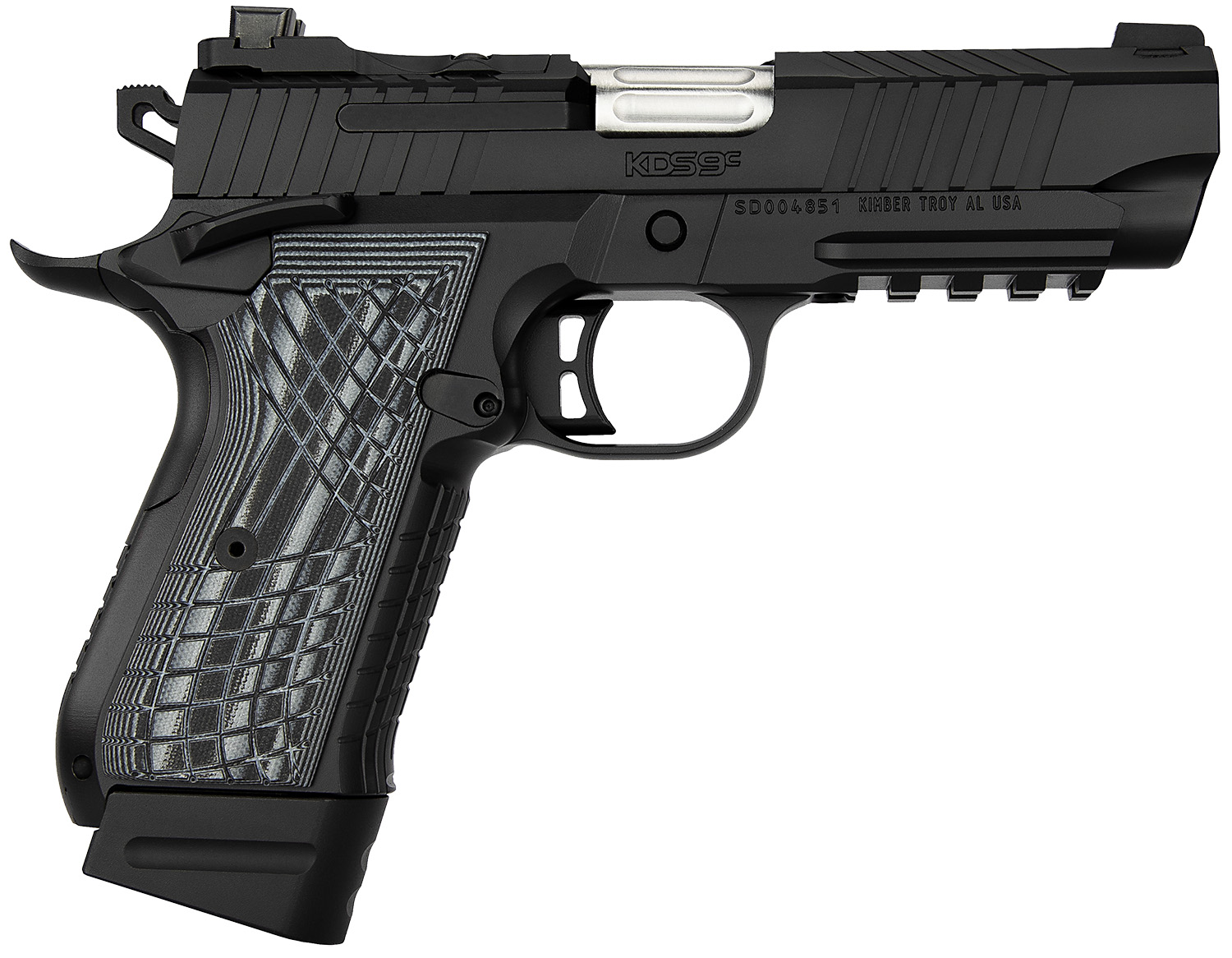 170603.jpg Kimber Mfg.,inc 3100014 KDS9C Rail 9mm 15+1 18+1 4.09" KimPro Black Front and Rear Serrations Stainless Steel G-10 Grip - Image 1