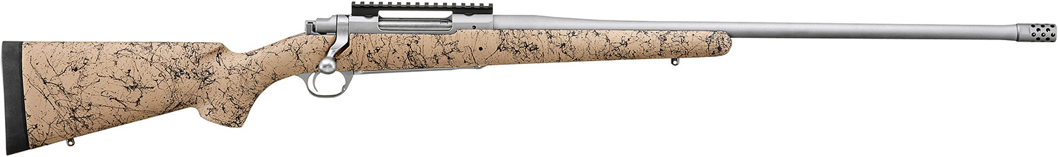 159668.jpg Ruger 57156 Hawkeye FTW Hunter Full Size 7mm PRC 4+1 24" Matte Stainless Threaded Barrel, Picatinny Rail Stainless Steel Receiver, Speckled Tan/Black HS Precision Synthetic Stock - Image 1