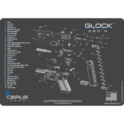 Cerus Gear 12x17 Glock G4 Schematic Promat - Gray
