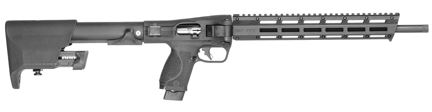183898.jpg Smith & Wesson 14171 M&P FPC Folding 22 LR 20+1 16.25" Black Threaded Barrel, Black Polymer Receiver w/Picatinny Rail, M-LOK Handguard, Black Fixed Polymer Stock, Interchangeable Backstrap Grip - Image 1