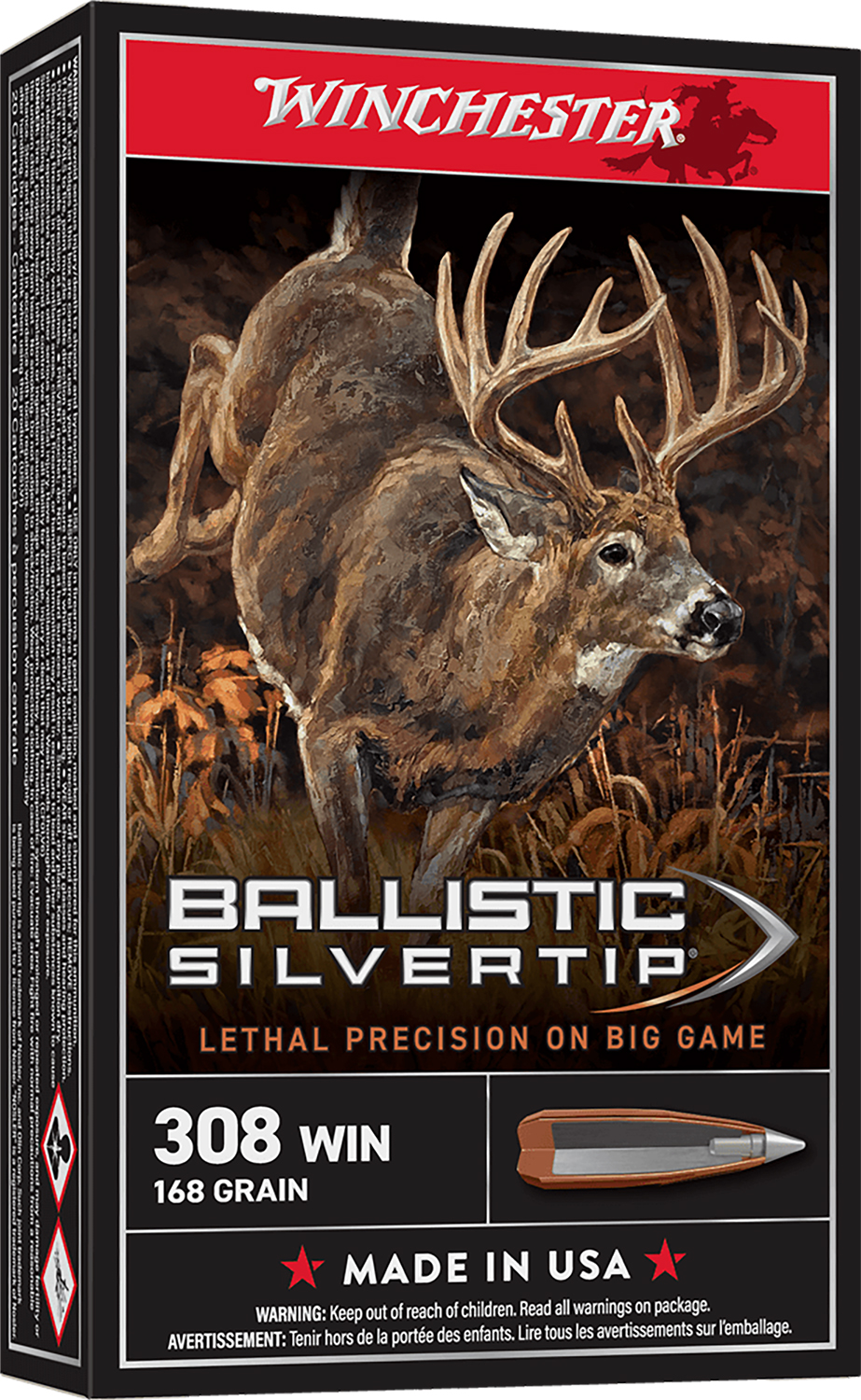 67671.jpg Winchester Ammo SBST308A Ballistic Silvertip 308Win 168gr Rapid Controlled Expansion Polymer Tip 20 Per Box/10 Case - Image 1
