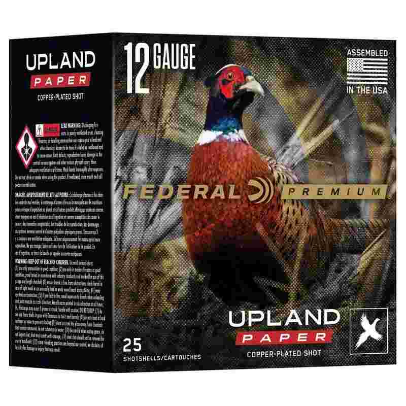https3A2F2Fmedia.chattanoogashooting.com2Fimages2Fproduct2FFAPUP15452FFAPUP15441.jpg Federal Premium Upland Paper Shotshells 12ga 2-3/4" 1-1/4oz 1330 fps #5 25/ct - Image 1