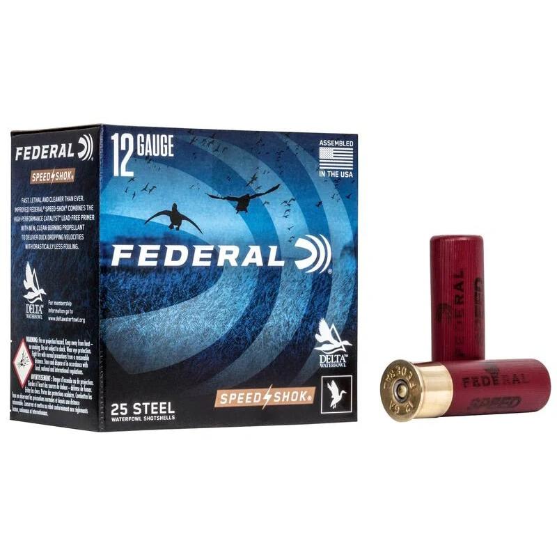 https3A2F2Fmedia.chattanoogashooting.com2Fimages2Fproduct2FFAWF14312FFAWF14311.jpg Federal Speed-Shok High Velocity Shotshells 12ga 3" 1-1/8oz 1550 fps #1 Shot 25ct - Image 1