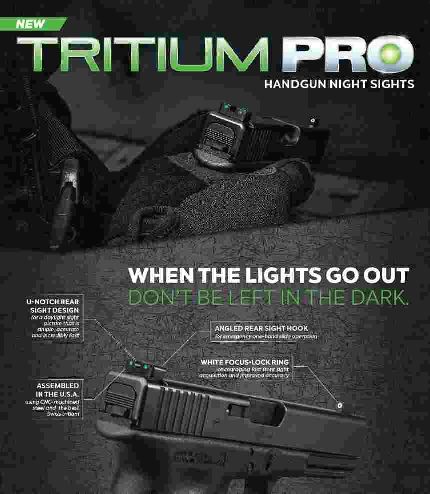 https3A2F2Fmedia.chattanoogashooting.com2Fimages2Fproduct2FXRTG231A1W2FXRTG231A1W.jpg Truglo Tritium Pro Night Sights Fit Kahr Arms K MK P PM T&TP Models with New Dovetail (Post-2004) - Front Outline White/Rear Green - Image 1