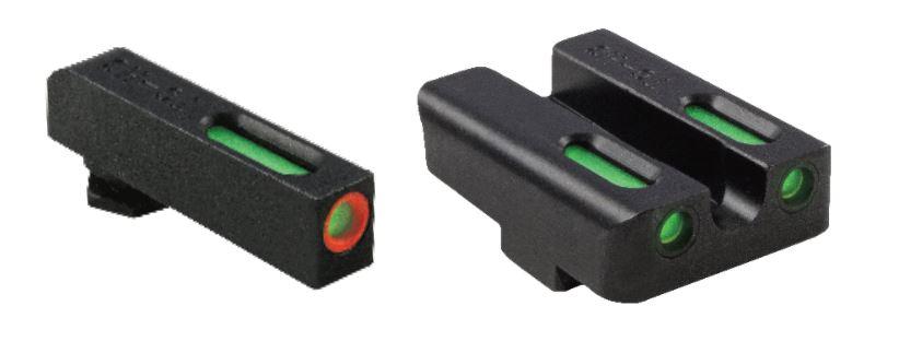 https3A2F2Fmedia.chattanoogashooting.com2Fimages2Fproduct2FXRTG13RS3PC2FXRTG13RS3PC.jpg Truglo TFX Pro Tritium/Fiber-Optic Day/Night Sight - Ruger American 9mm & .45 - Orange Outline Front/Rear Green - Image 1