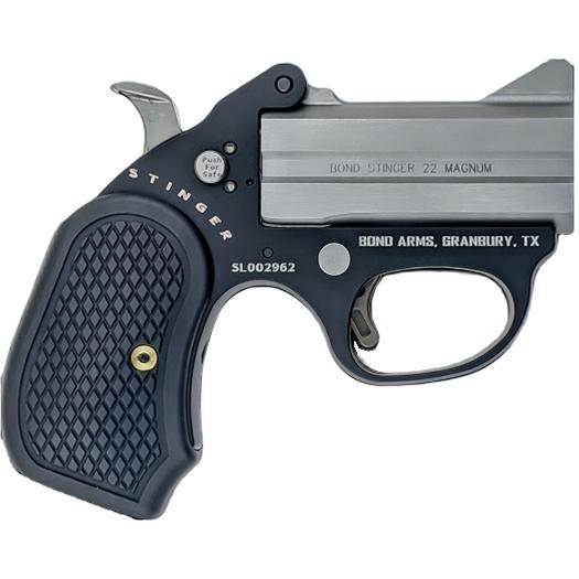 https3A2F2Fmedia.chattanoogashooting.com2Fimages2Fproduct2FBEBASLFB22MAG2FBEBASLFB22MAG-1.jpg Bond Arms Stinger "Fireball" Handgun 22 Mag 2rd Capacity 3" Barrel Matte Stainless Steel with Black Grips - Image 1