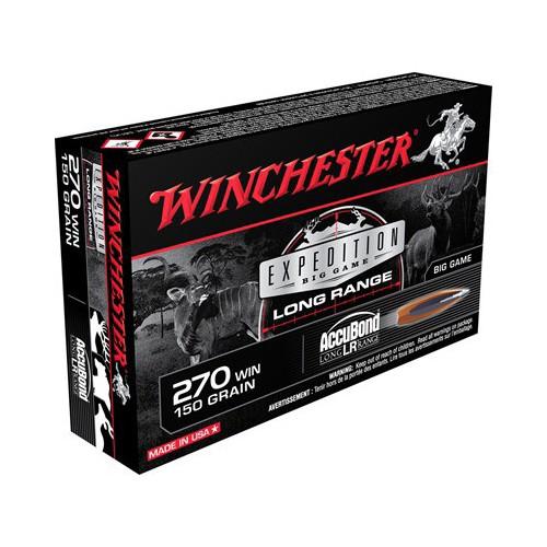 https3A2F2Fmedia.chattanoogashooting.com2Fimages2Fproduct2FWNS270LR2FWNS270LR-1.jpg Winchester Expedition Big Game Long Range Rifle Ammunition .270 Win 150 gr. AB 2900 fps 20/ct - Image 1