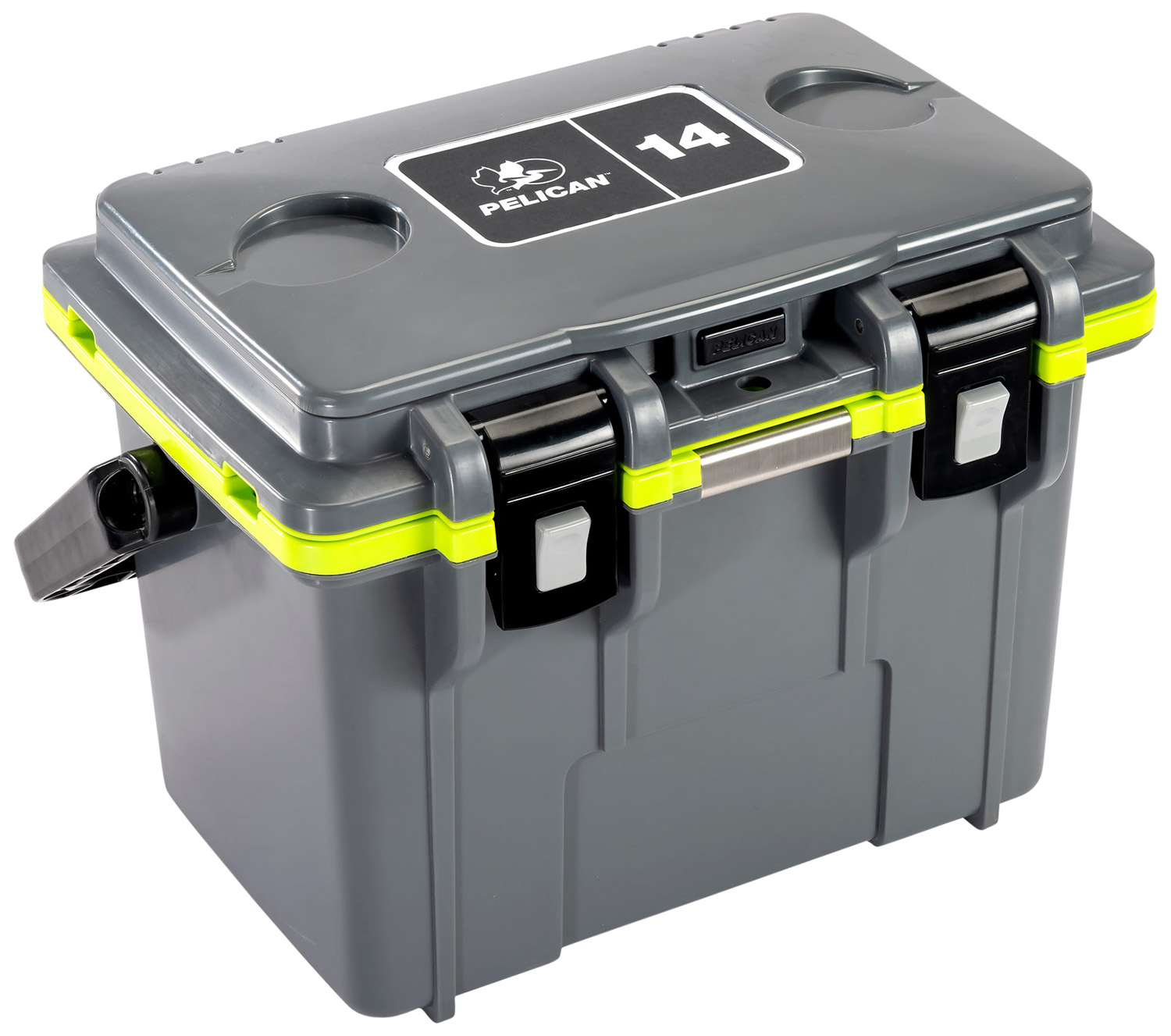 157904.jpg PELICAN 14Q-1-DKGRYEGRN 14QT ELITE COOLER GRY/GRN - Image 1