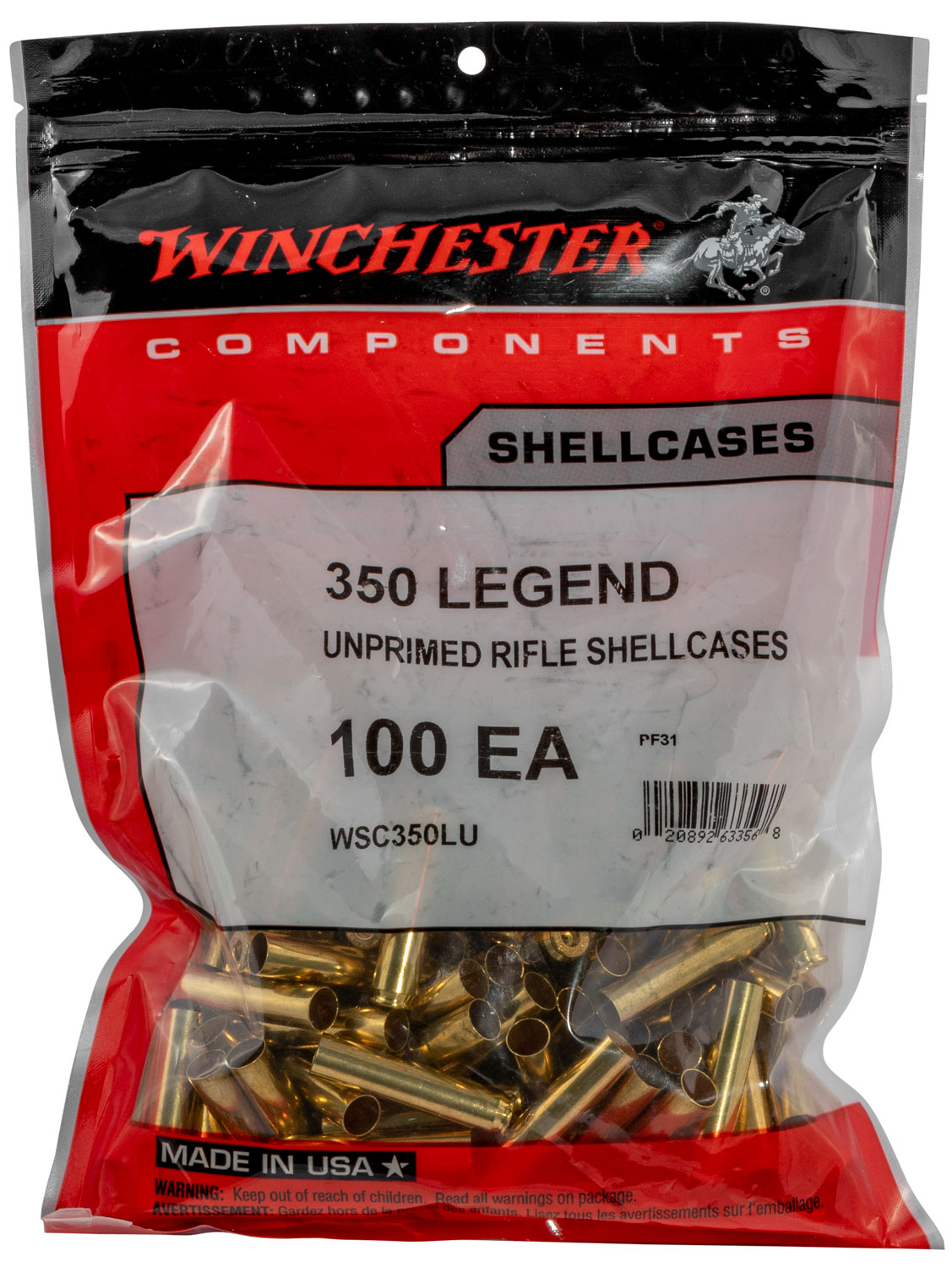 114423.jpg Winchester Ammo WSC350LU Unprimed Cases 350Legend Rifle Brass 100/Bag - Image 1