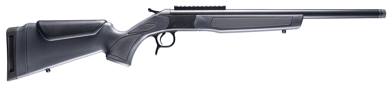 178957.jpg CVA CR4434 Scout 223 Rem 1rd 20" Blued Threaded Barrel, Blued Picatinny Rail Receiver, Fixed Stealth Gray Synthetic Stock - Image 1