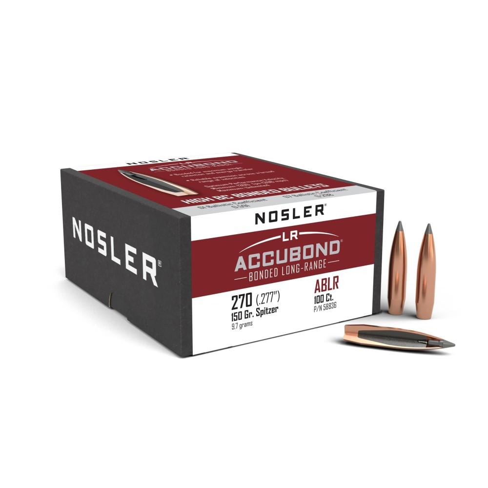 https3A2F2Fmedia.chattanoogashooting.com2Fimages2Fproduct2FNO588362FNO58836-1.jpg Nosler AccuBond Long Range Rifle Bullets .270 cal .277" 150 gr SPT-ACB 100/ct - Image 1
