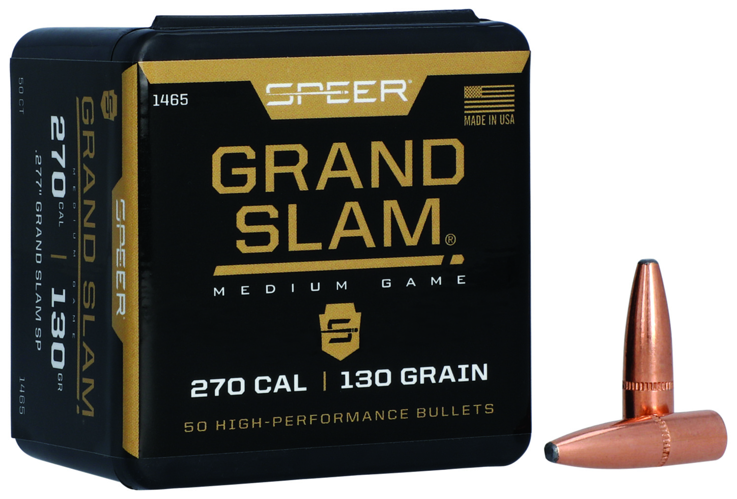 29036.jpg Speer 1465 Grand Slam 270Cal 130gr Soft Point 50 Per Box/5 Case - Image 1