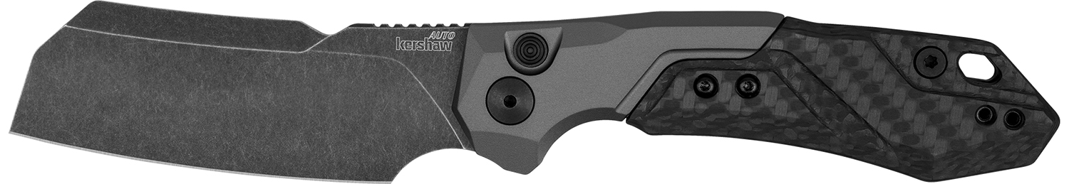 178285.jpg Kershaw 7850 Launch 14 Automatic 3.38" Cleaver Plain Black Oxide Blackwash CPM 154 SS, Blade Black Anodized Aluminum/Carbon Fiber Handle - Image 1