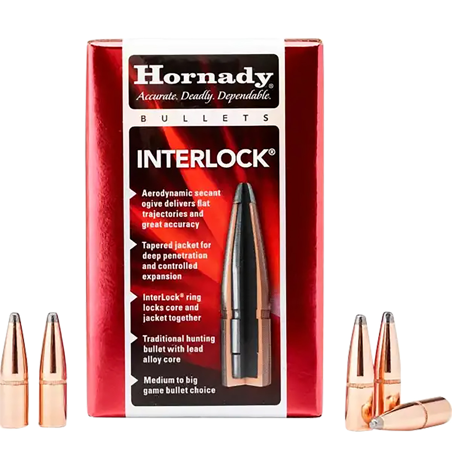 86654.jpg Hornady 2730 InterLock 270 Cal .277 130 gr Spire Point 100 Per Box/ 25 Case - Image 1