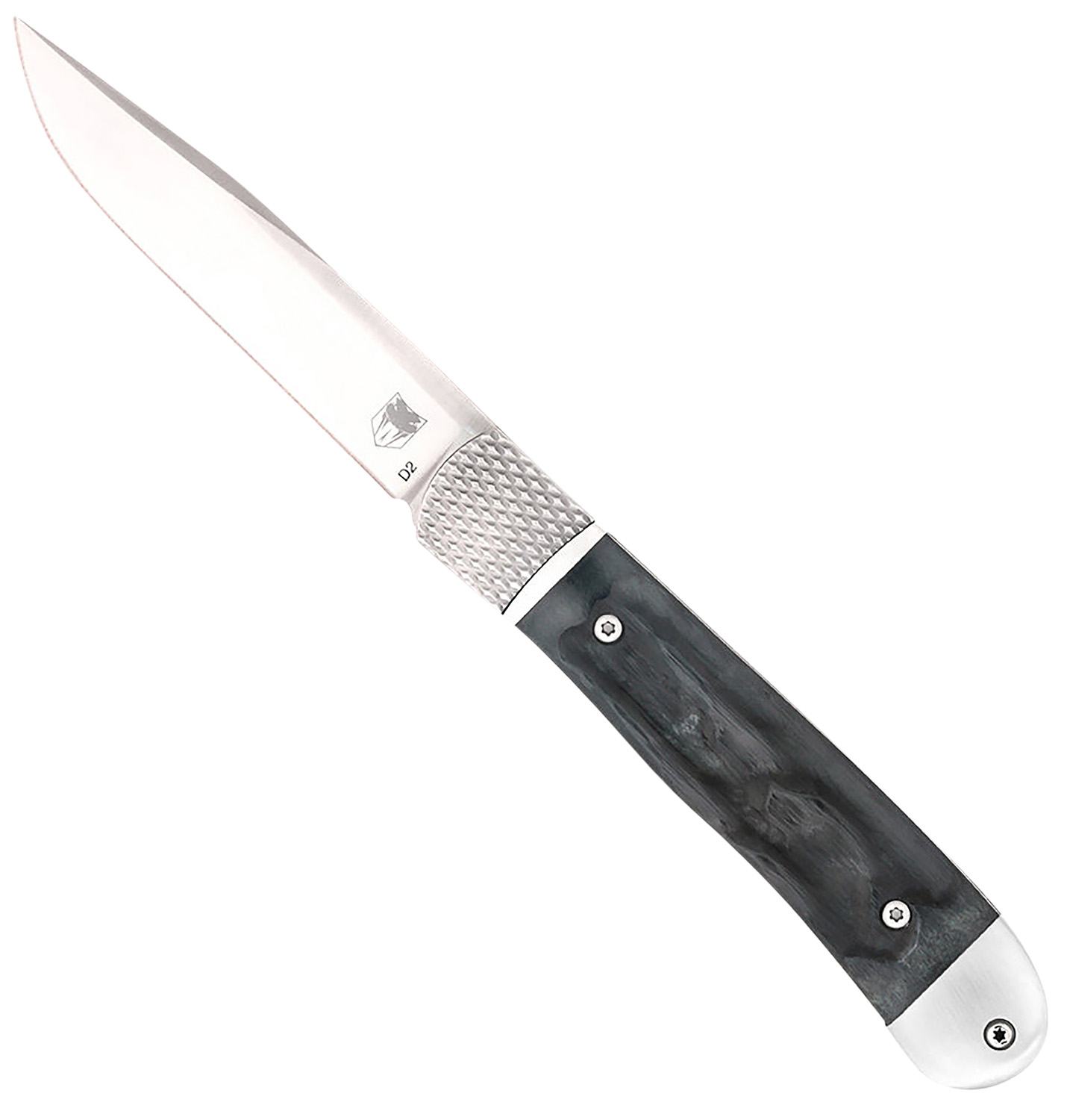 157304.jpg CobraTec Knives CTTHRBLK Trapper Hidden Release 3.12" OTS Drop Point Plain Satin D2 Steel Blade, 4.25" Black Bone Scales Handle - Image 1