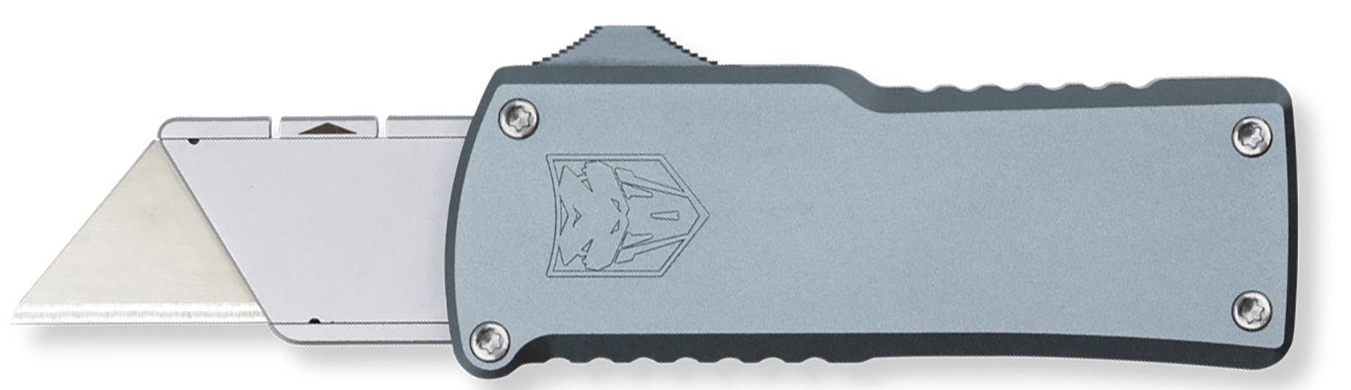 164138.jpg CobraTec Knives Utility OTF 3.38" Gray Aluminum Handle - Image 1