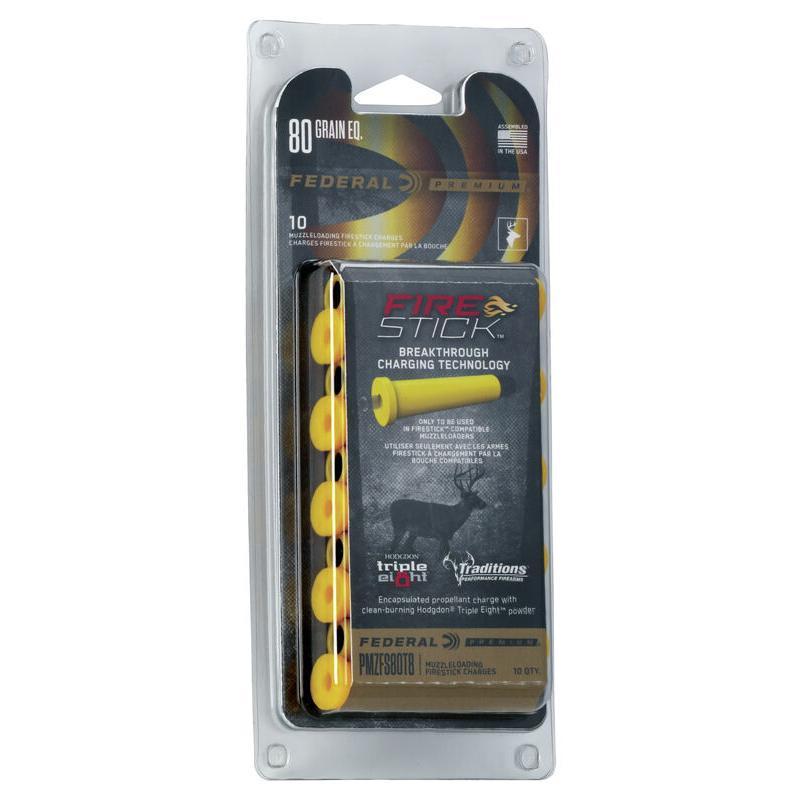 https3A2F2Fmedia.chattanoogashooting.com2Fimages2Fproduct2FFAPMZFS80T82FFAPMZFS80T8.jpg Federal Firestick 80 Firesticks for Muzzleloaders -10/ct - Image 1