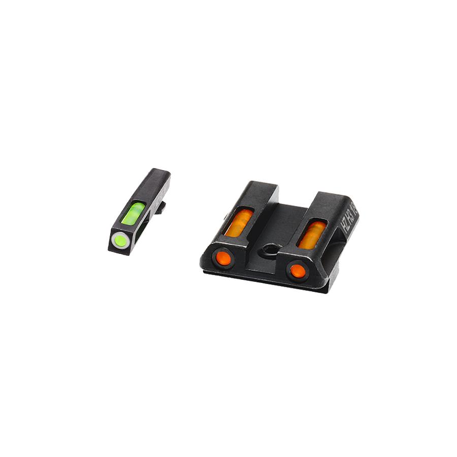 https3A2F2Fmedia.chattanoogashooting.com2Fimages2Fproduct2FVHGLN4212FVHGLN421.jpg HIVIZ LiteWave H3 sight Orange/Green LitePipe/White front ring fits Glock models 42 and 43 43X and 48 - Image 1