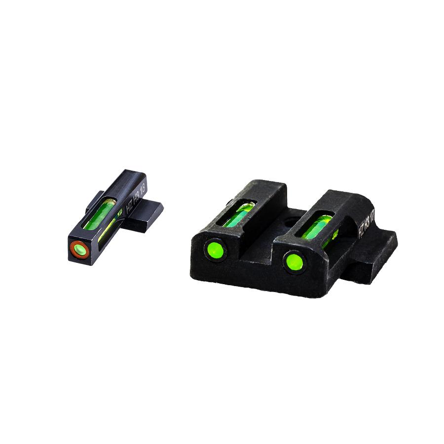 https3A2F2Fmedia.chattanoogashooting.com2Fimages2Fproduct2FVHMPSN5212FVHMPSN421.jpg HIVIZ LiteWave H3 sight Green LitePipe/Orange front ring fits S&W Shield models - Image 1