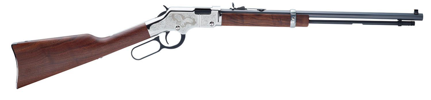 3720.jpg Henry H004SE2 Golden Boy Silver Eagle 2nd Edition Lever Action 22 Short,Long,LR 16 LR/21 Short 20" Octagon Barrel Nickel Plated American Walnut Right Hand - Image 1