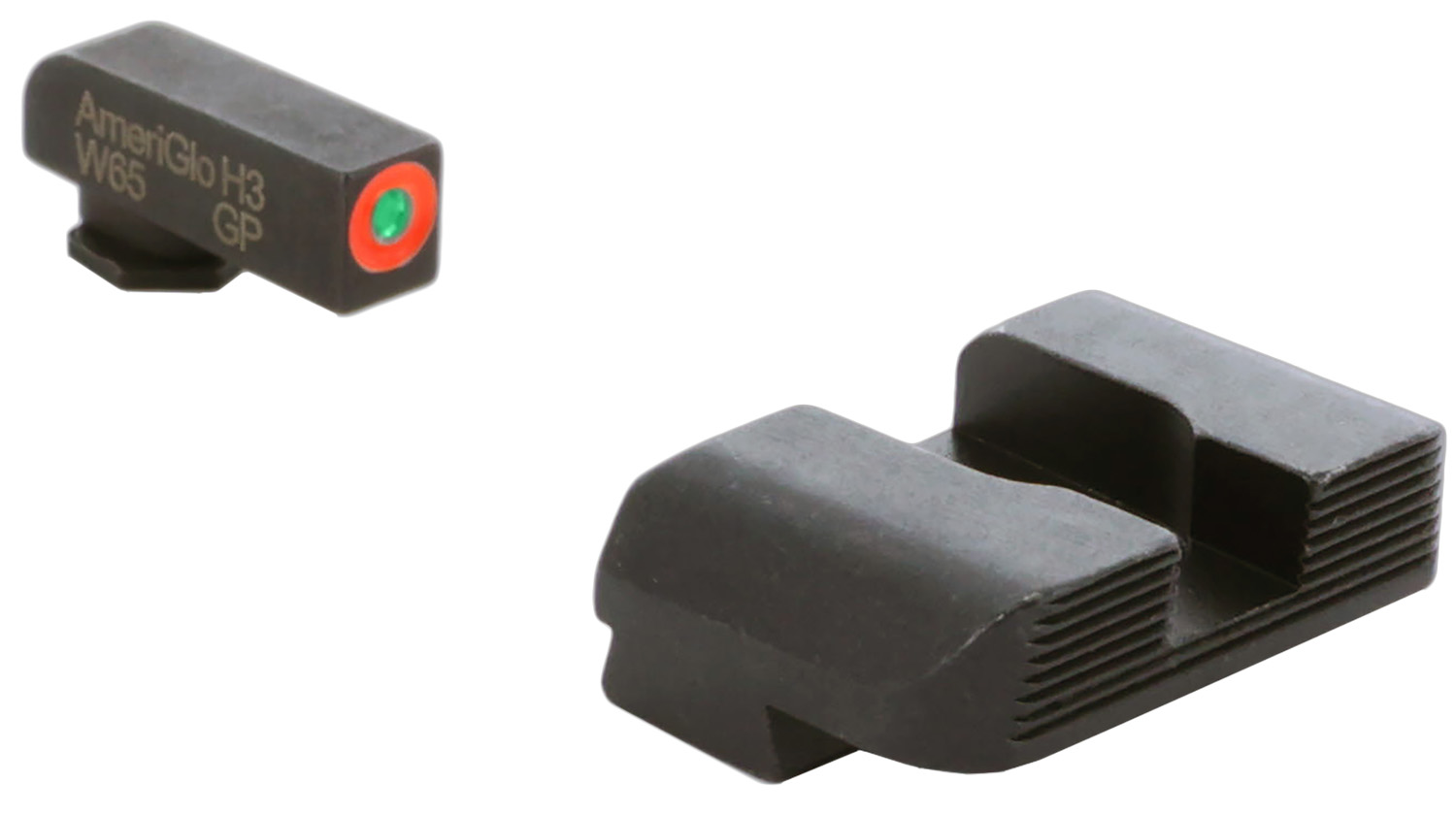 2131.jpg AmeriGlo GL434 Protector Sight Set for Glock Green Tritium Orange Outline Front Sight-Black Serrated Rear Sight - Image 1