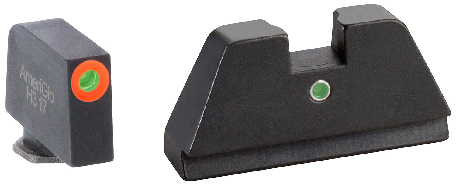 136717.jpg AmeriGlo GL291 Optic Compatible Sight Set for Glock XL Tall Green Tritium Orange Outline Front Sight-Green Tritium Rear Sight - Image 1
