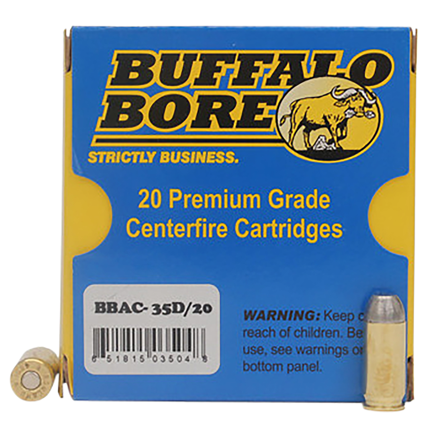 42252.jpg Buffalo Bore Ammunition 35D20 Personal Defense Strictly Business 460Rowland 255gr Hard Cast Flat Nose 20 Per Box/12 Case - Image 1