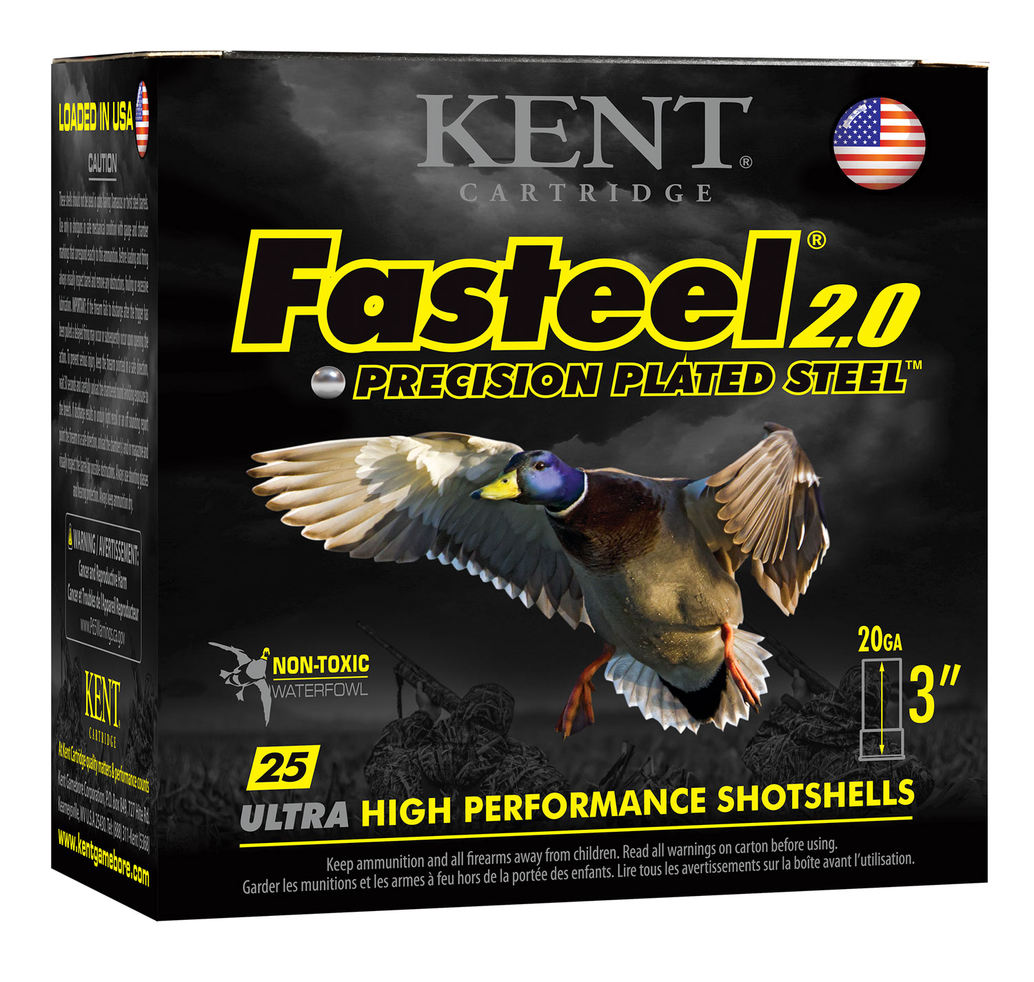 109028.jpg Kent Cartridge K203FS244 Fasteel 2.0 20 Gauge 3" 7/8 oz 4 Shot 25 Per Box/ 10 Case - Image 1