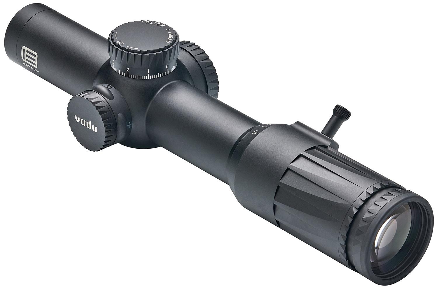 144247.jpg Eotech VDU110FFSR4 Vudu FFP Black Hardcoat Anodized 1-10x 28mm 34mm Tube Illuminated Red SR4 MOA Reticle Features Throw Lever - Image 1