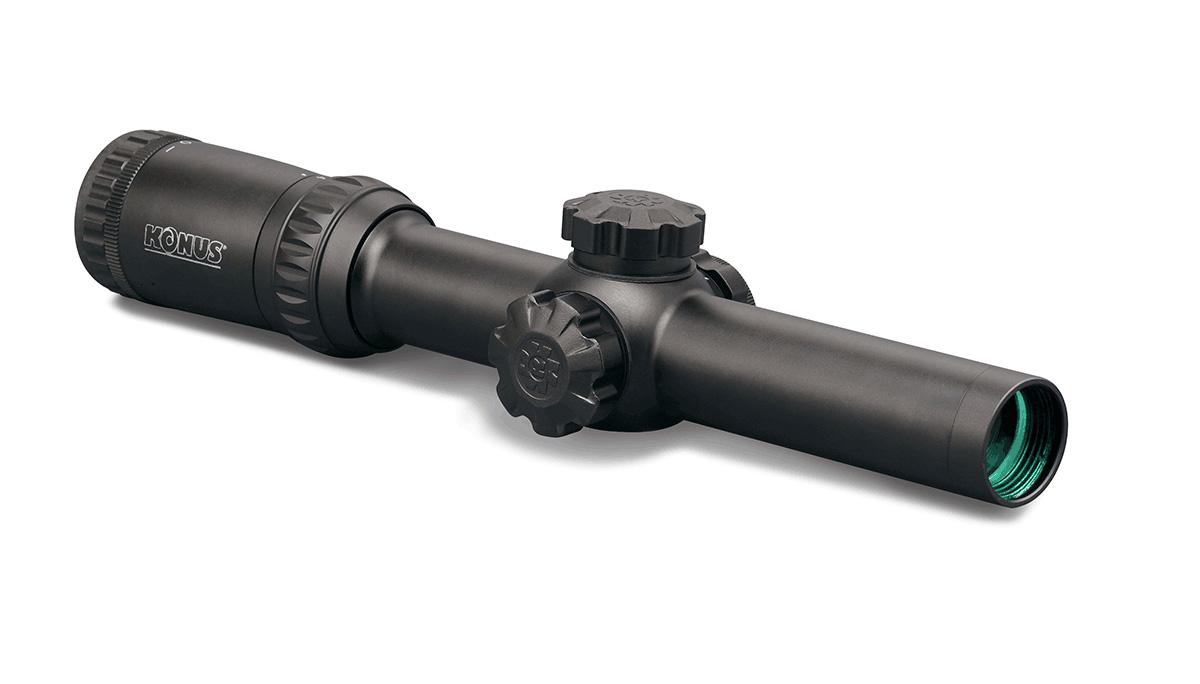 https3A2F2Fmedia.chattanoogashooting.com2Fimages2Fproduct2FKL71842FKL7184.jpg Konus KonusPro M30 1X-4X24mm Riflescope - Engraved/ill Center Dot Reticlee - Image 1