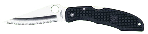 32207.jpg Spyderco Endura 3.75" Folding Clip Point Serrated VG-10 SS Blade/Black Textured FRN Handle Includes Pocket Clip - Image 1