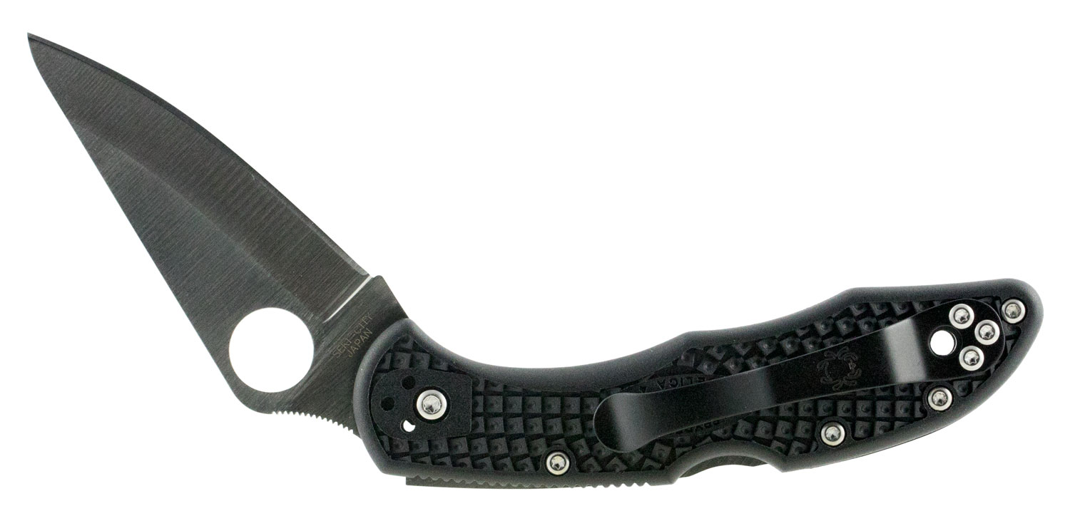 32218.jpg Spyderco C11PBK Delica 4 2.88" Folding Drop Point Plain VG-10 SS Blade/Black Textured FRN Handle Includes Pocket Clip - Image 1