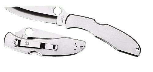 32276.jpg Spyderco C10S Endura 4 3.85" Folding Clip Point Part Serrated VG-10 SS Blade Satin Stainless Steel Handle Includes Pocket Clip - Image 1