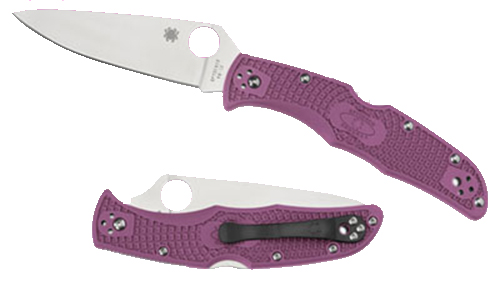 76346.jpg Spyderco C10FPPR Endura 4 Lightweight 3.75" Folding Clip Point Plain VG-10 SS Blade Purple Bi-Directional Texturing FRN Handle Includes Pocket Clip - Image 1