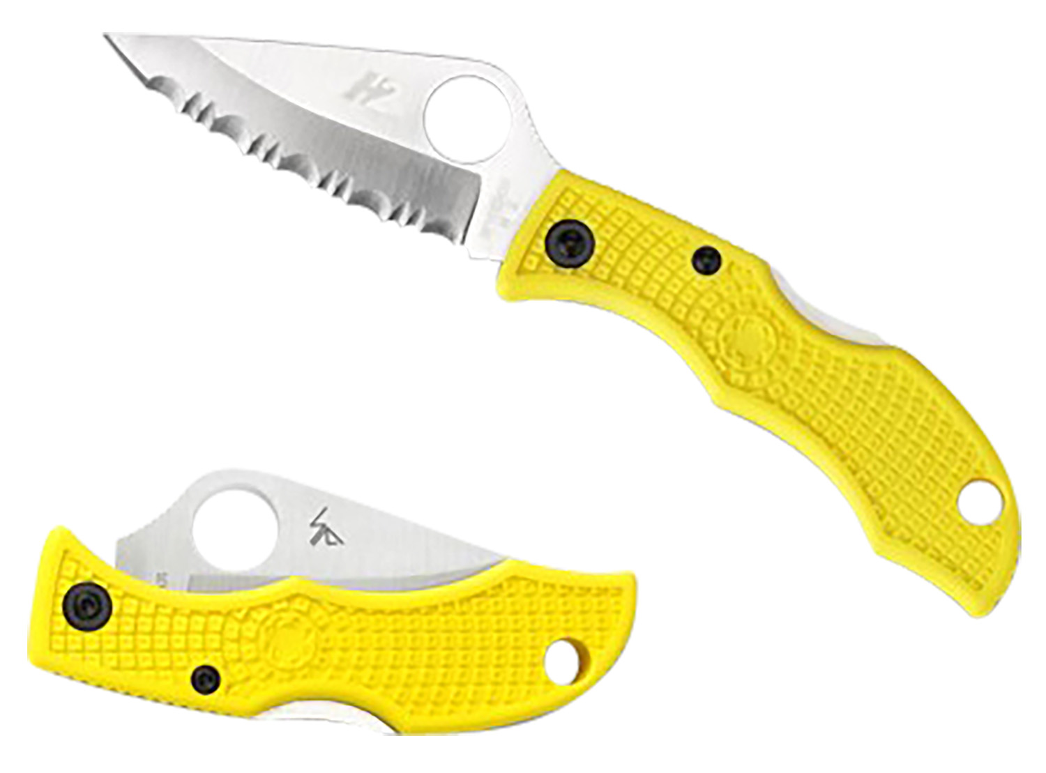 158095.jpg Spyderco LYLP3 Ladybug 3 Salt 1.94" Folding Plain Stonewashed H2 Steel Blade/Marine Yellow Bi-Directional Texturing FRN Handle - Image 1