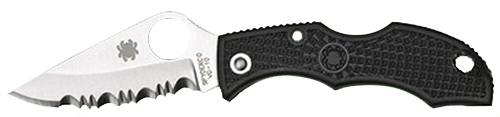 57683.jpg Spyderco LBKS3 Ladybug 3 1.94" Folding Modified Clip Point Serrated VG-10 SS Blade Black FRN Handle - Image 1
