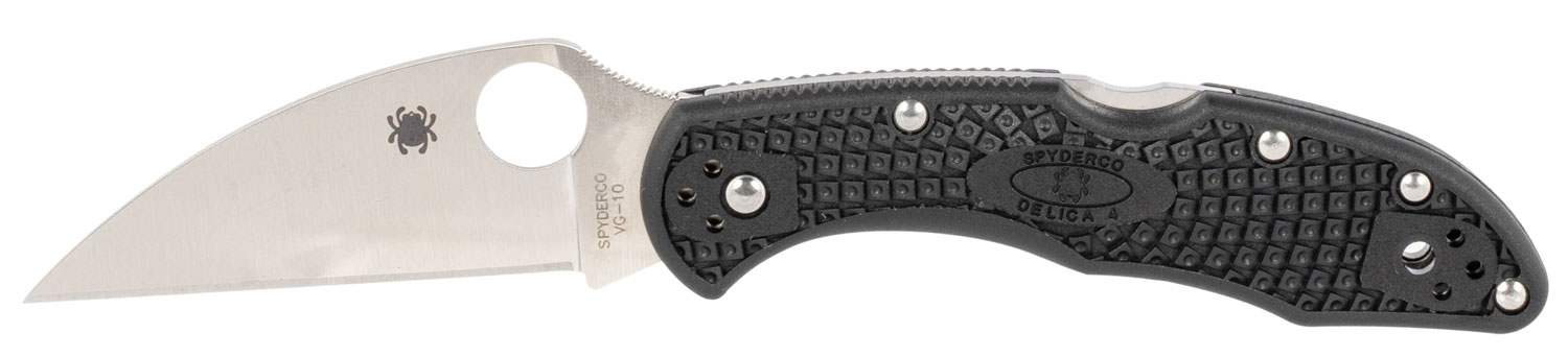 124329.jpg Spyderco C11FPWCBK Delica 4 Lightweight 2.87" Folding Wharncliffe Plain VG-10 SS Blade Black Textured FRN Handle Includes Pocket Clip - Image 1