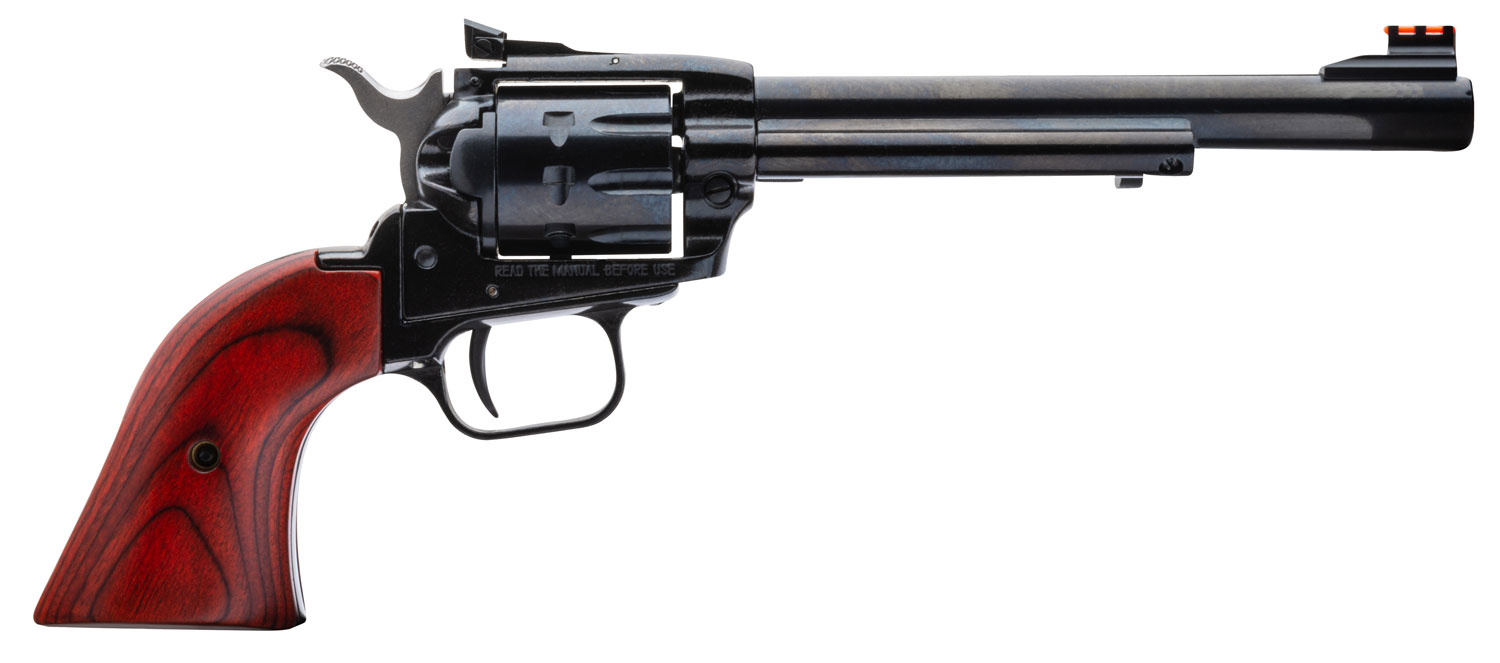 74604.jpg Heritage Mfg RR22999MB6AS Rough Rider 22 LR 22 WMR 9 Shot, 6.50" Black Steel Barrel, Black Zinc Alloy Frame, Black Cylinder, Cocobolo Grip, Hammer/Thumb Safety, Exposed Hammer - Image 1