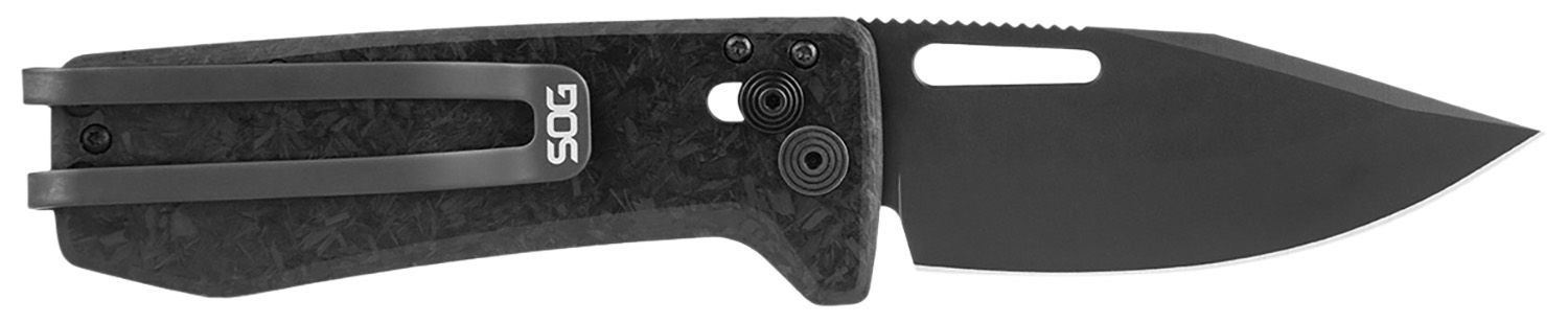 144940.jpg S.O.G SOG12630557 Ultra XR XHP 2.80" Folding Plain Black Satin TiCN Cryo CTS XHP Blade/ Black Carbon Fiber Handle Includes Pocket Clip - Image 1