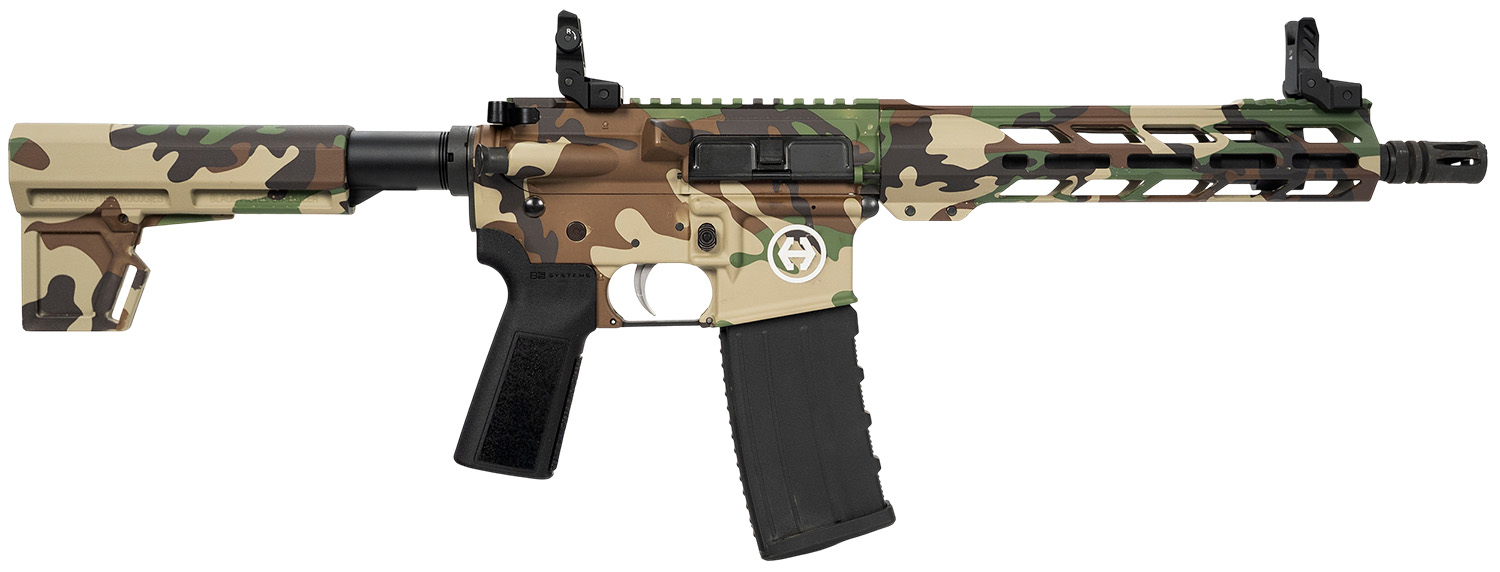 186760.jpg Hi-Point HP15P-556M81 HP 15P 5.56 NATO 30+1 10.50" Black Threaded Barrel, M81 Woodland Camo Aluminum Receiver w/Picatinny Rail, M-LOK Handguard, Blade Polymer Brace, Black B5 P Type 23 Grip - Image 1