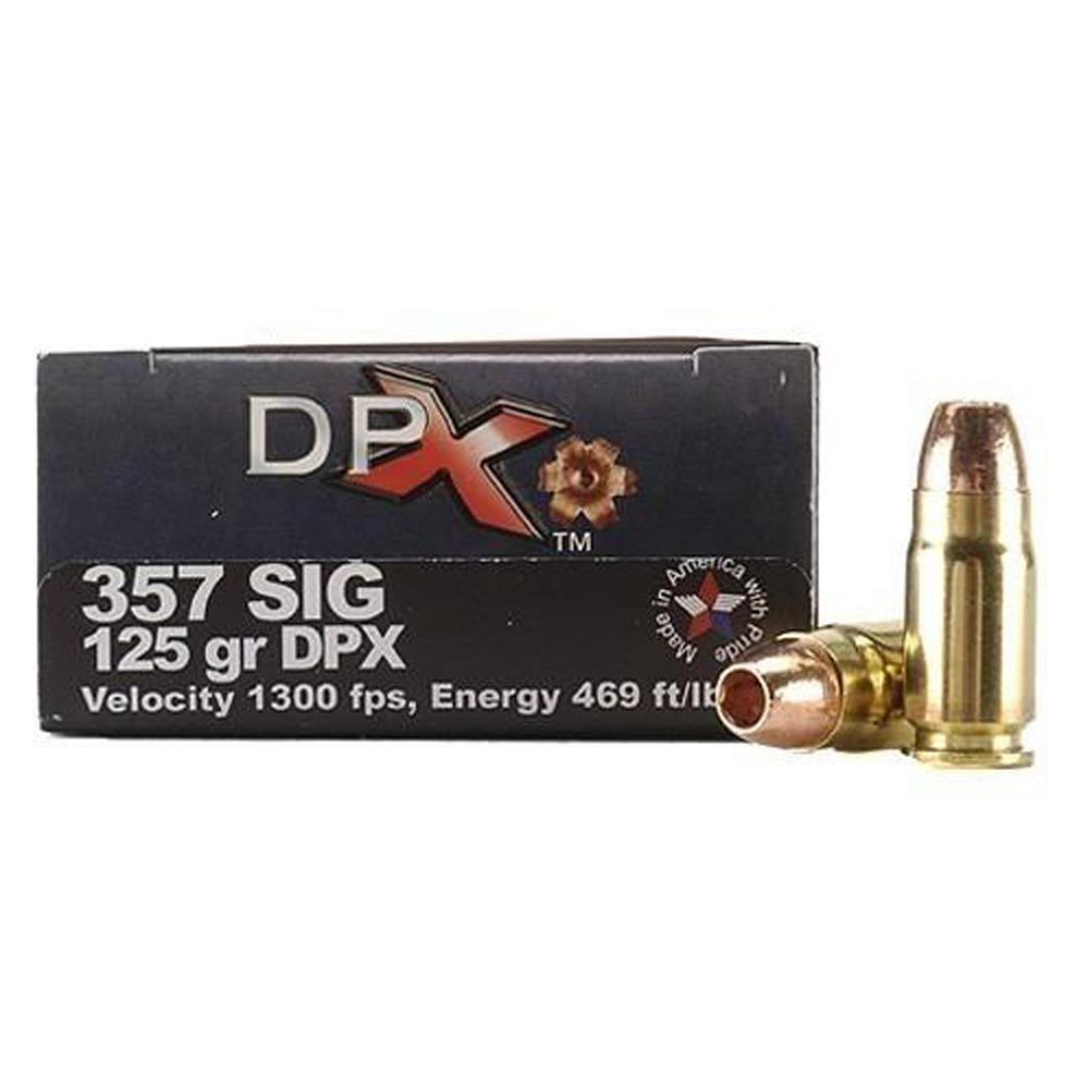 https3A2F2Fmedia.chattanoogashooting.com2Fimages2Fproduct2FCBDPX357SIG2FCBDPX357SIG_1.jpg COR-BON Handgun Ammunition .357 SIG 125 gr DPX 1350 fps 20/box - Image 1