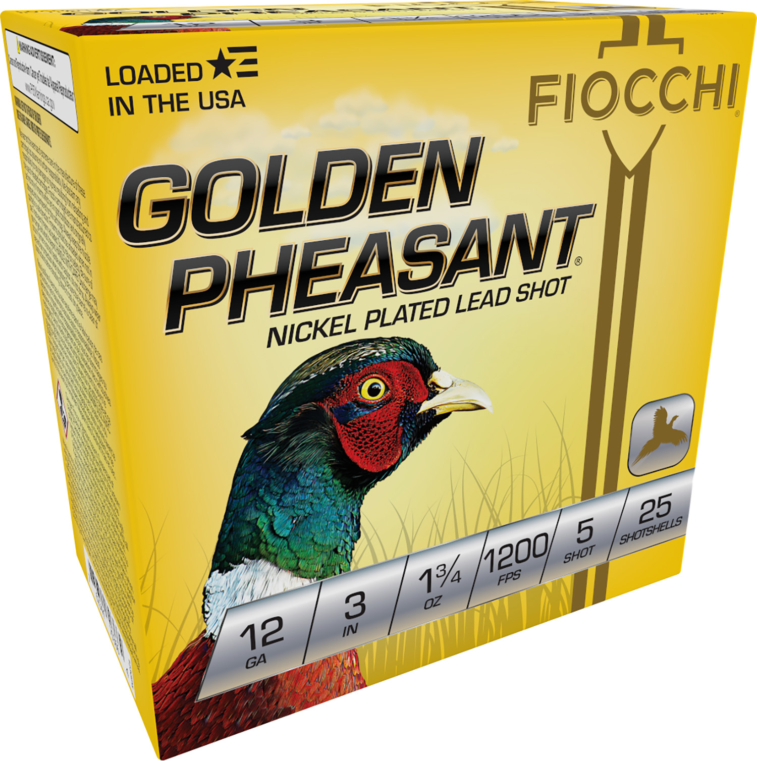 116567.jpg Fiocchi 123GP5 Golden Pheasant Extrema 12Gauge 3" 1 3/4oz 5Shot 25 Per Box/10 Case - Image 1