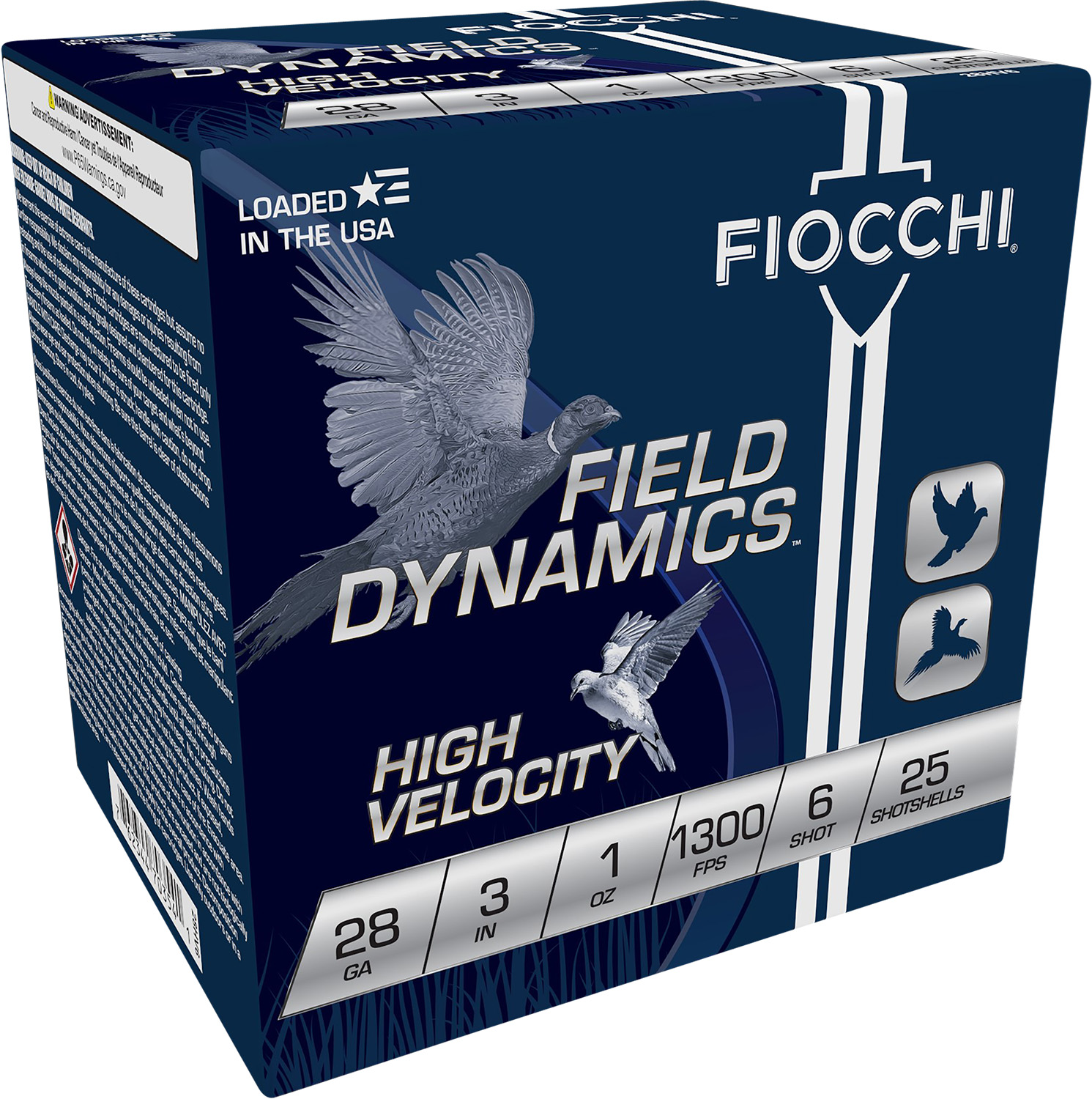 129246.jpg Fiocchi 283HV6 Field Dynamics High Velocity 28Gauge 3" 1oz 6Shot 25 Per Box/10 Case - Image 1