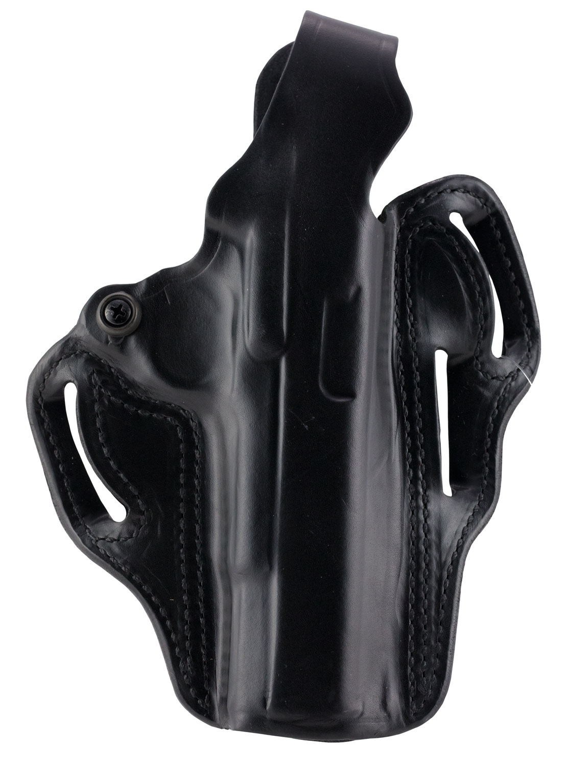 95744.jpg DeSantis Gunhide 001BAE1Z0 Thumb Break Scabbard OWB Black Leather Belt Slide Fits Glock 26 Fits Glock 33 Fits Glock 27 Right Hand - Image 1