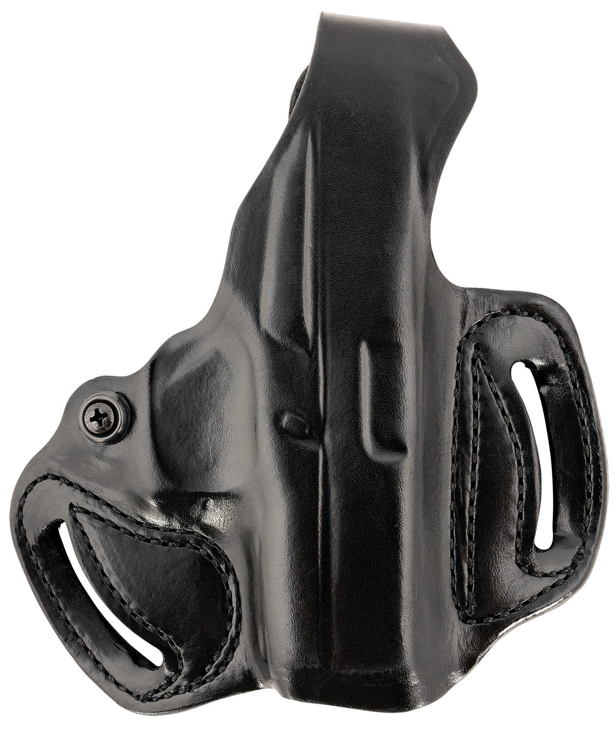 153171.jpg DeSantis Gunhide 085BA8BZ0 Thumb Break Mini Slide OWB Black Leather Belt Slide Fits Glock 43/43x/48 Belt 1.75" Wide Right Hand - Image 1