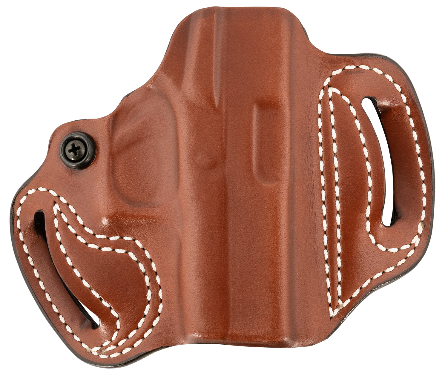 153175.jpg DeSantis Gunhide 086TA8BZ0 Mini Slide OWB Tan Leather Belt Slide Fits Glock 43/43x/48 Belt 1.75" Wide Right Hand - Image 1