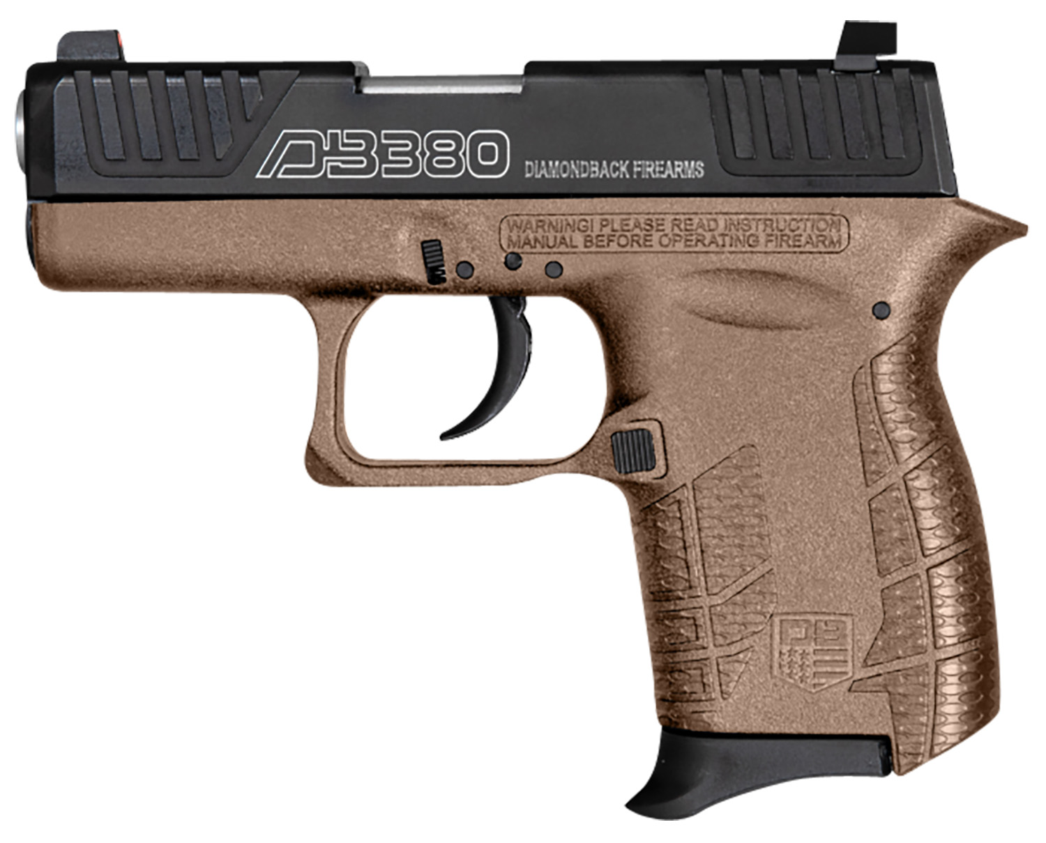 150376.jpg Diamondback DB0100E062 DB380 Gen4 380 ACP 6+1 2.80" Stainless Steel Barrel, Black Oxide Stainless Steel Engraved Serrated Slide, Flat Dark Earth Polymer Frame w/Beavertail, Polymer Grip, Right Hand - Image 1