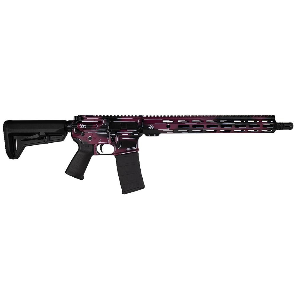 https3A2F2Fmedia.chattanoogashooting.com2Fimages2Fproduct2FZCSCC02119ABKCHCC2FZCSCC02119ABKCHCC2.jpg Shark Coast Tactical "Anime- Black Cherry" Rifle 5.56mm 10rd Magazine 16" Barrel 15" MLOK Handguard California Compliant - Image 1